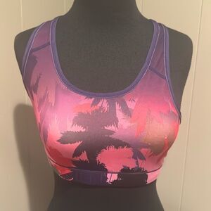 Eastbay palm tree print keyhole racerback sports bra. Lined. No pads. Medium.
